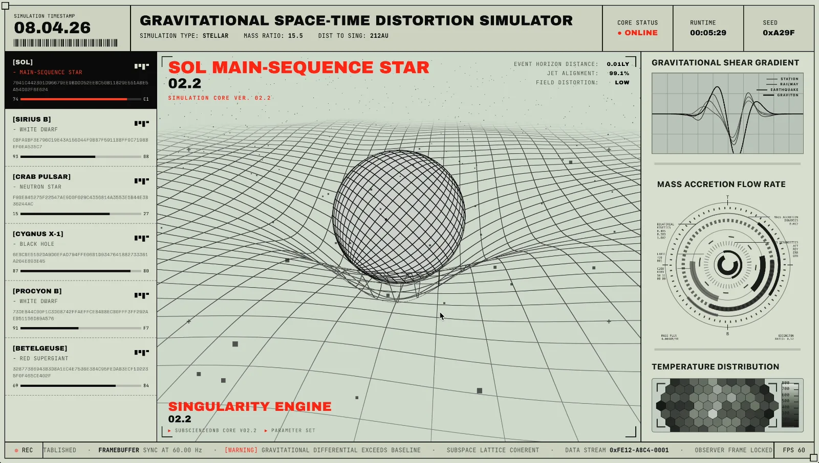 Gravitational Space Simulator